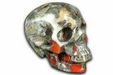 Realistic Bloodstone (Heliotrope) Skull - South Africa #382168-1